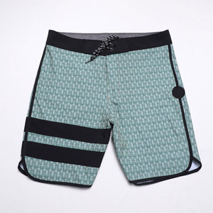 DAIZEN STAR Men's Green Geometric Print Board Shorts Mid Waist Drawstring Quick Dry Swim Trunks Casual Woven Polyester Fabric - Product Image 1