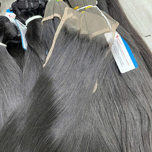 Extensiones de cabello humano con cierre de encaje transparente HD, pre-arrancadas, con aspecto natural sedoso, cierre de encaje 5x5, venta al por mayor. - Product Image 2