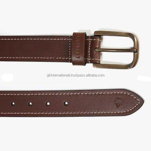 Daly Wear High Quality Brown Double Stitched Full Grain Men's Fashion leather casual belt for <b>Jeans</b> or Pants - Product Image 6