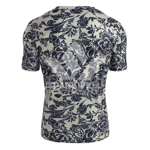 เสื้อยืดผู้ชายลายดอกไม้ แขนสั้น คอกลม แห้งเร็ว โพลีเอสเตอร์ ทรงเข้ารูป ระบายอากาศดี เสื้อยืดลำลองสำหรับออกกำลังกาย - Product Image 3
