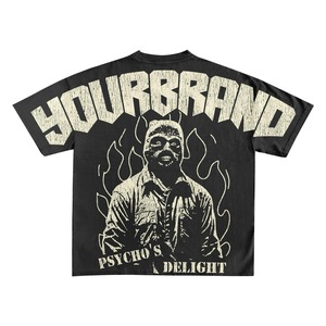 <b>Custom</b> Wholesale Vintage Graphic 100% Cotton Streetwear Dtg Printed Oversized Boxy Cropped t <b>Shirt</b> Men - Product Image 3