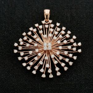 AMBER JEWELS - Colgante de Diamantes de Oro Sólido de 18K, Corte Brillante Redondo, Diamante Natural Certificado por IGI, Joyería de Lujo Unisex para Bodas - Product Image 3