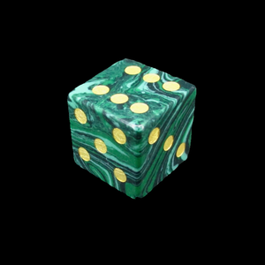 Dés en pierre de malachite et obsidienne D6, dés en pierre précieuse naturelle, dés en cristal gravés, ensembles de dés personnalisés - Product Image 5