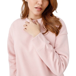Sudadera de cuello redondo de algodón grueso con forro polar suave para mujer, modelo 2025, venta al por mayor, personalizada - Product Image 5