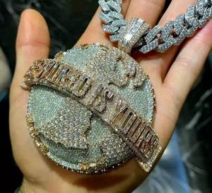 Pendentif personnalisé pour homme en argent sterling 925 avec lettre, 6 carats, testé et certifié, véritable moissanite - Product Image 4