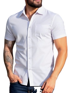 Chemise décontractée d'été pour homme, manches courtes, unie, respirante, écologique, 100% coton, qualité supérieure, prix abordable, design personnalisé - Product Image 5