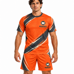 Ensemble de maillots de football en gros, uniforme de football, vêtements d'équipe, 100% polyester, tissu respirant à séchage rapide, maillot et short personnalisés sublimés - Product Image 4