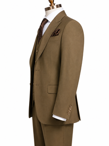 Costume 3 pièces pour homme, style américain et britannique, simple boutonnage, grande taille, revers cranté, coupe ajustée, pour affaires, mariage, formel, 100% - Product Image 5