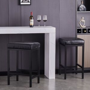 Sgabelli da Bar Moderni in Ecopelle Senza Schienale, Sedie Imbottite in Metallo per Isola Cucina, Sgabelli Alti da Bar - Product Image 4