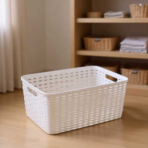 Cesto portaoggetti in plastica bianca 18L CESTA RATTAN N5 - Product Image 2