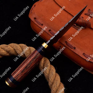 Couteau de survie tactique EDC à lame fixe en acier Damas forgé à la main, facile à transporter, équipement de bushcraft - Product Image 3