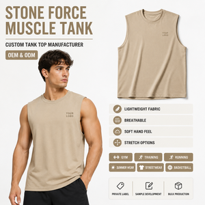 Ribbed Tank <b>Top</b> Custom Color Combination Curved Hem Design Breathable <b>Mesh</b> Fabric Custom Factory Direct For Running Training - Product Image 1