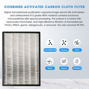 Purificateur d'air pour grande pièce D0102HA9IUY H13 True HEPA, élimination de 99,99 % des particules en suspension, capture les allergènes, filtre uniquement - Product Image 3