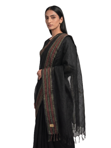 Chal de Algodón Suave y Duradero para Mujer, a Rayas, Largo y Ligero, con Ribete Negro, Verde, Rojo y Dorado, Tradicional, para Uso Diario en Todas las Estaciones - Product Image 4