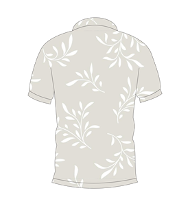 เสื้อโปโลพิมพ์ลายใบไม้สำหรับผู้ชายแขนสั้นลำลองแฟชั่นฤดูร้อนสีเบจลายพฤกษศาสตร์ - Product Image 5