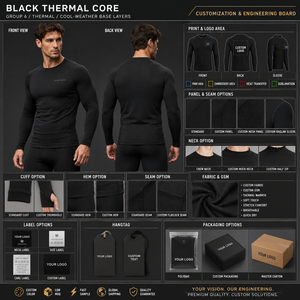 Camiseta térmica de manga larga con etiqueta tejida personalizada, dobladillo acanalado, tejido de poliéster de secado rápido para entrenamiento en el gimnasio, OEM, personalizada, nueva. - Product Image 3