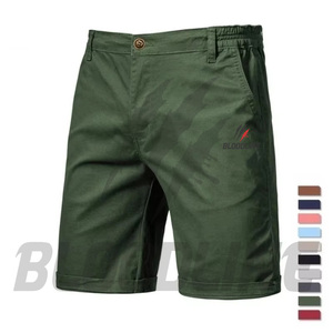 Bermuda homme BLOODLINE marron taille mi-haute avec fermeture boutonnée, décontracté, couleur unie, tissu Oxford respirant, poches - Product Image 6