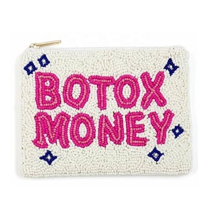 Porte-monnaie perlé fait main éco-responsable au design moderne, fermeture éclair, taille mini pour femme - Rangement pour pièces de monnaie, espèces et cartes - Product Image 6