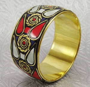 Anneaux de serviette artisanaux en laiton émaillé multicolore, imprimés, faits à la main, pour la décoration de table de mariage, idéaux pour les fêtes, vente en gros, articles cadeaux - Product Image 5