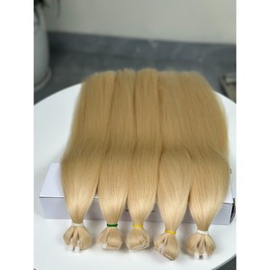 Extensions de cheveux vierges vietnamiens blond platine, lisses et raides, double épaisseur, vente en gros - Product Image 4