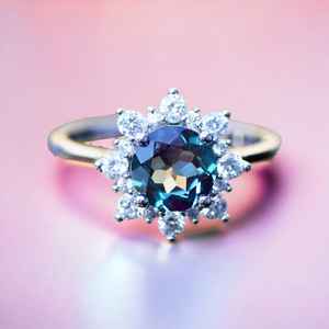 Anillo de Alejandrita con Cambio de Color, Plata de Ley 925, Piedra de Nacimiento de Junio, Diseño de Estrella, Joyería Elegante, Regalo para Mujer - Product Image 1