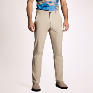 Pantalon tissé classique pour homme, couleur unie, fermeture boutonnée, coupe ajustée, vêtements de golf - Product Image 6