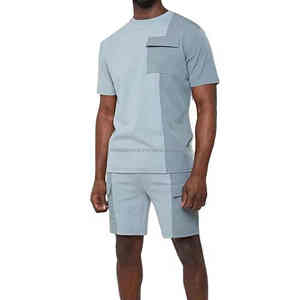 Conjuntos de 2 Piezas Hechos a Medida para Hombre, Pantalones Cortos Deportivos de Punto Transpirables de Secado Rápido, Camiseta de Manga Corta con Diseño de Logotipo Personalizado para Uso en Verano - Product Image 1