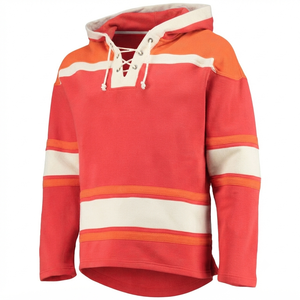 Sudadera Roja Coral, Jersey de Hockey sobre Hielo, Sudadera con Capucha Transpirable, Estilo Vintage, Ropa Deportiva Personalizada, Térmica para Invierno, 100% Algodón - Product Image 1