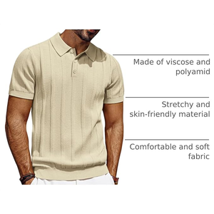 เสื้อโปโลผู้ชาย แขนสั้น ผ้าถัก สีพื้น ระบายอากาศได้ดี สวมใส่สบาย ทรงปกติ ดีไซน์คอปก - Product Image 5