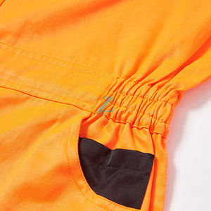 Combinaison de travail orange haute visibilité pour hommes, uniforme de sécurité à manches longues, bande réfléchissante, matière polyester - Product Image 5