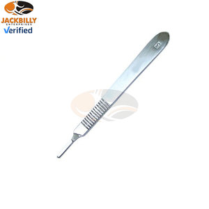 ด้ามมีดผ่าตัดเบอร์ 3 พร้อมใบมีดผ่าตัดเบอร์ 15 ทำจากเหล็กกล้าคาร์บอน อุปกรณ์การแพทย์สำหรับการผ่าตัด ใช้ครั้งเดียว ทิ้งได้ ปลอดเชื้อ - Product Image 4