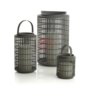 Set Of 3 Antique Enamel Finished Candle <b>Lantern</b> <b>Hurricane</b> Handmade Metal Candle Holder - Product Image 2