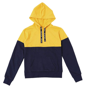 เสื้อฮู้ดบล็อกสีสำหรับผู้ชาย ทรงปกติ ผ้าฝ้ายถัก สวมใส่สบายสำหรับฤดูใบไม้ร่วง มีกระเป๋า - Product Image 1