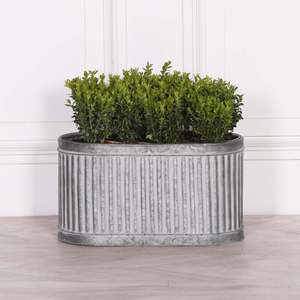 Galvanized Metal Planter Bucket With Rope Handles Rustic Style For Garden Flower Pots Indoor Outdoor Use Durable Plant <b>Container</b> - Product Image 4