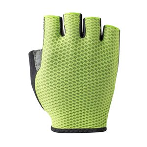 Gants de cyclisme mi-doigts en maille verte respirante unisexe pour l'été - Product Image 6
