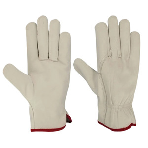 Gants de sécurité en cuir, texture lisse, résistants à l'abrasion, antidérapants, avec poignets froncés, gants de travail polyvalents - Product Image 2