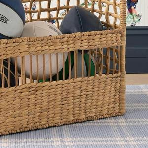 Soccer Goal Handwoven Water Hyacinth <b>Laundry</b> Hamper <b>Basket</b> for Kids Eco Friendly Toy Organizer Bin For Home Nursery Decor - Product Image 2
