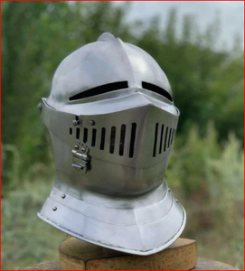 Casque de chevalier médiéval en acier calibre 18 - Product Image 6