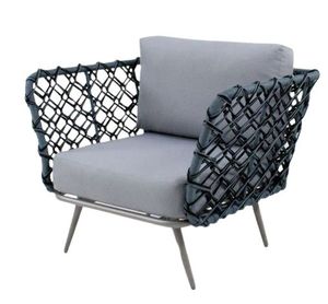 Chaise longue tressée pour l'intérieur et l'extérieur avec structure métallique pour jardins de luxe, hôtels et balcons résidentiels - Product Image 3