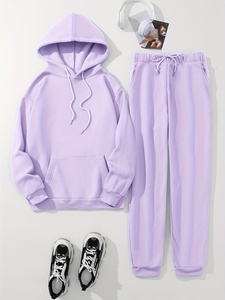 Wholesale Long-Sleeved Sweatsuit Hoodie and Jogging <b>Set</b> Outfit <b>Women</b> <b>Jogger</b> <b>Set</b> 2 Pieces Tracksuit <b>Sets</b> - Product Image 1