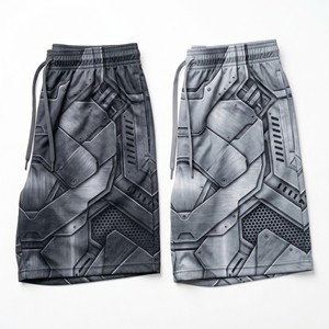 Shorts de sport personnalisés en maille graphique avec motif en cristal de quartz glacé pour hommes, shorts d'entraînement de basketball par sublimation - Product Image 3
