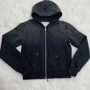 2026 Custom Logo Printing Jogging Wear Men Rhinestones Tracksuit <b>Top</b> Quality Custom Heavyweight <b>Distressed</b> Rhinestone Tracksuit - Product Image 3