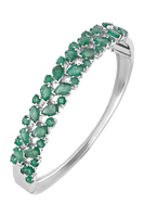 Bracelet émeraude en argent sterling 925 plaqué rhodium, bijoux de luxe pour mariage, fête et occasions spéciales - Unisexe