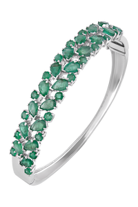 Emerald Bangle in 92.5 Sterling Silver KLSB-20001 - Product Image 2