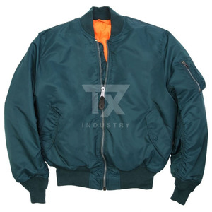 Customizable Men's Bombe <b>Jacket</b> Solid Color 100% Nylon Material Made Blank Plain Zipper Bomber <b>Jackets</b> for Men - Product Image 1