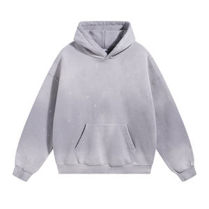 Sweat à capuche oversize en molleton de coton épais délavé effet vieilli pour homme – Style streetwear décontracté - Product Image 5