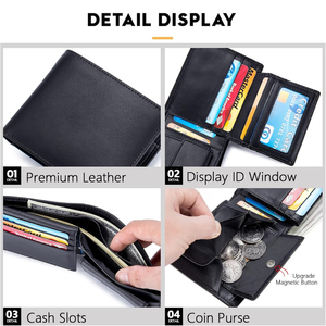 Men's Genuine Leather Bifold Wallet <b>Slim</b> Fold Design Multi <b>Card</b> <b>Holder</b> Daily Use Short Length Vintage Handmade - Product Image 2