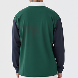 เสื้อโปโลผู้ชายแขนยาวถักลายบล็อกสีสันทันสมัยปี 2026 พร้อมโลโก้สั่งทำพิเศษ ระบายอากาศได้ดี แห้งเร็ว สวมใส่สบายๆ - Product Image 2