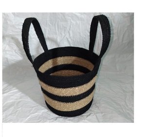 Cesta de yute ecológica tejida con asas, organizador multiusos para ropa sucia, picnic, decoración del hogar y almacenamiento. - Product Image 5