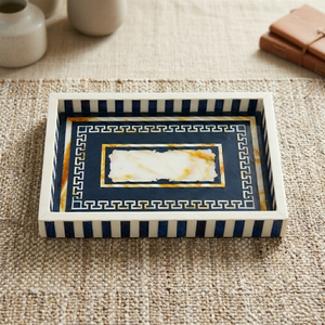 Plateau de service haut de gamme en résine incrustée, fait main, décoratif, pour table basse, centre de table, coiffeuse et décoration de luxe, idéal comme cadeau. - Product Image 5
